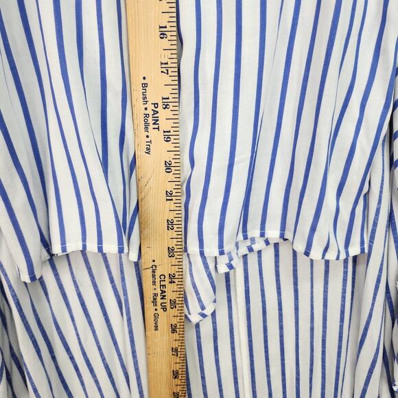 NWT Olia Wrap Sundress JR Medium Blue White Stripe Dress Pockets Built-In Shorts - Picture 13 of 16